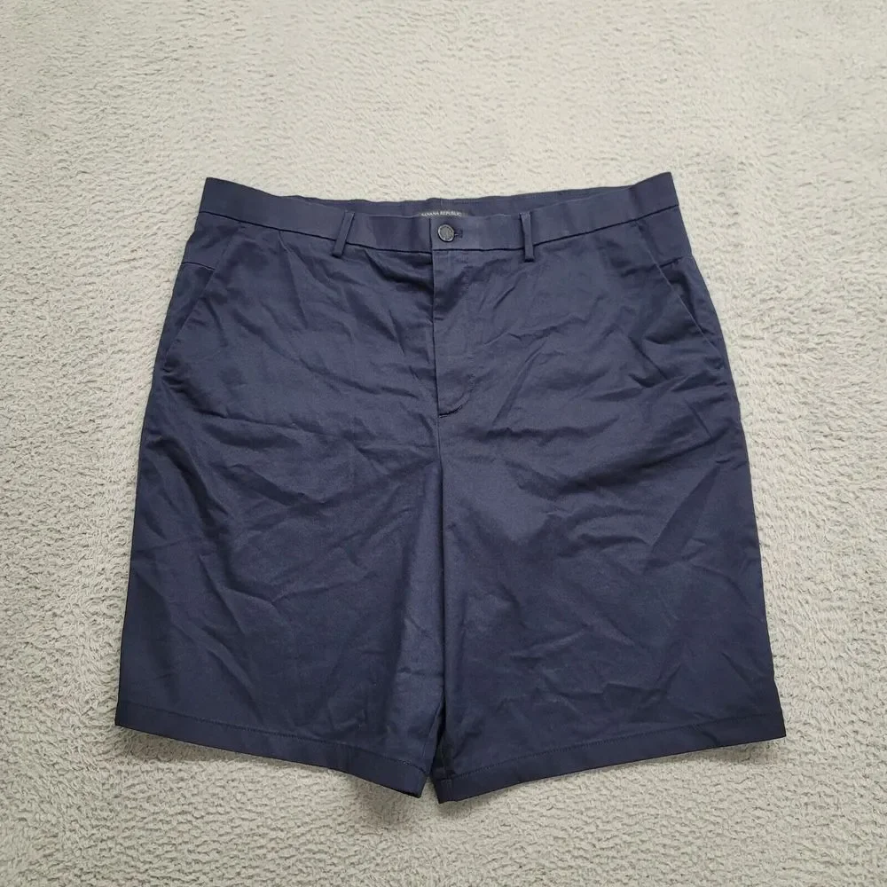 Banana Republic‎ Shorts Mens 41 Blue Emerson Short Flat Front Chino Preppy